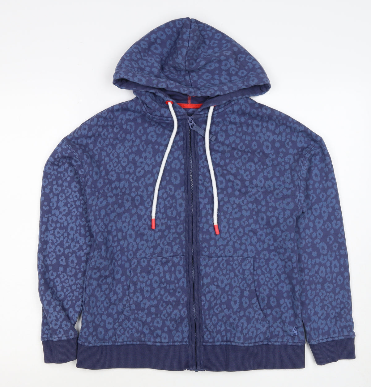 Joules Women’s Blue Leopard Print Full Zip Hoodie UK 8