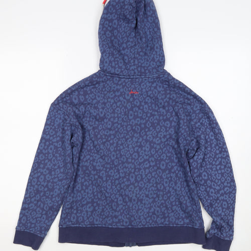 Joules Women’s Blue Leopard Print Full Zip Hoodie UK 8