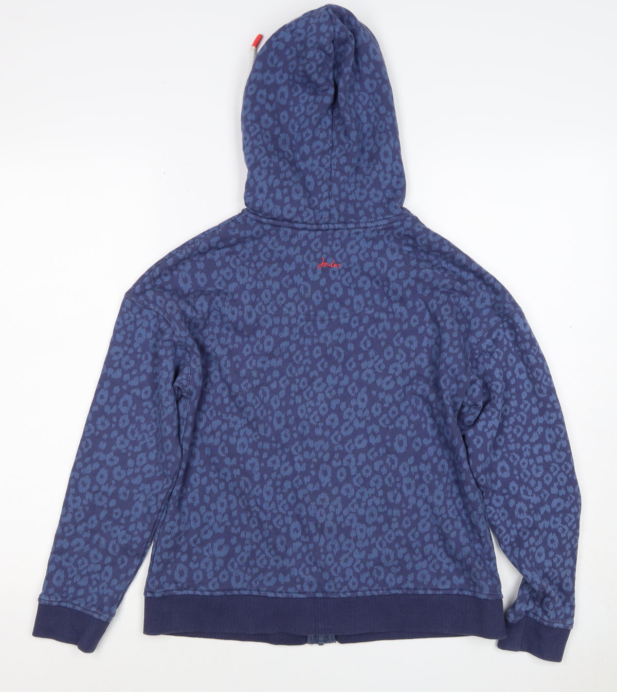 Joules Women’s Blue Leopard Print Full Zip Hoodie UK 8
