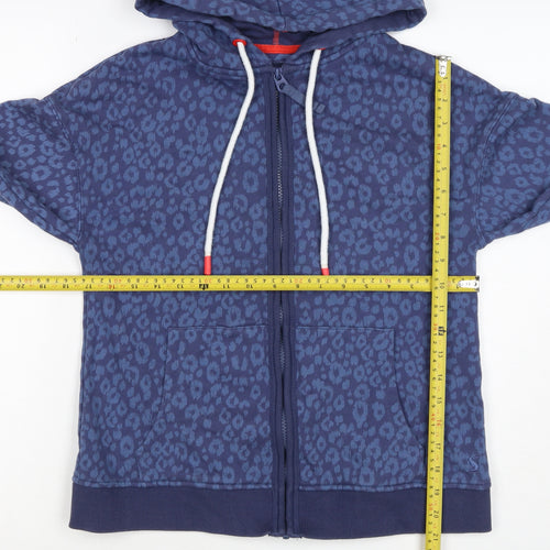 Joules Women’s Blue Leopard Print Full Zip Hoodie UK 8