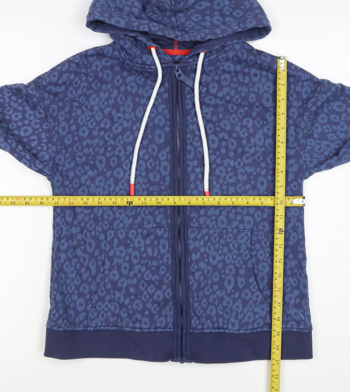 Joules Women’s Blue Leopard Print Full Zip Hoodie UK 8