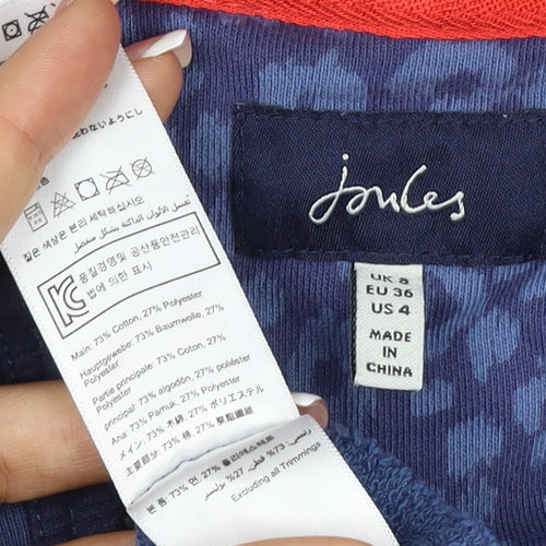 Joules Women’s Blue Leopard Print Full Zip Hoodie UK 8