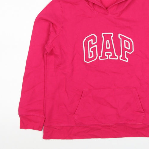 Gap Teens Pink XL Pullover Hoodie Logo Fleece Kangaroo Pocket
