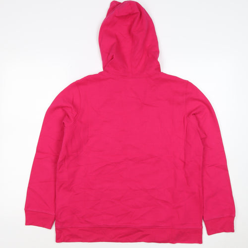 Gap Teens Pink XL Pullover Hoodie Logo Fleece Kangaroo Pocket
