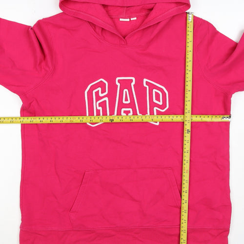 Gap Teens Pink XL Pullover Hoodie Logo Fleece Kangaroo Pocket