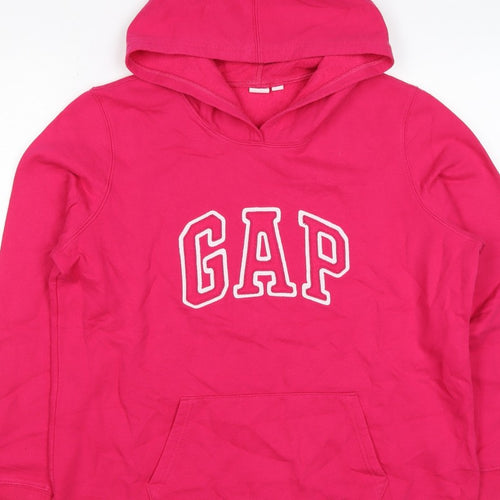 Gap Teens Pink XL Pullover Hoodie Logo Fleece Kangaroo Pocket