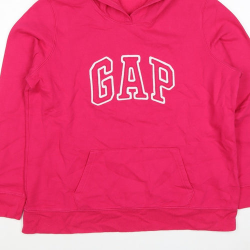 Gap Teens Pink XL Pullover Hoodie Logo Fleece Kangaroo Pocket