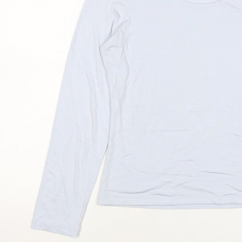 The White Company Women’s Blue Modal Scoop Neck Long Sleeve Top UK 16