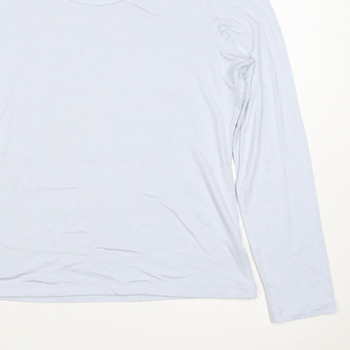 The White Company Women’s Blue Modal Scoop Neck Long Sleeve Top UK 16