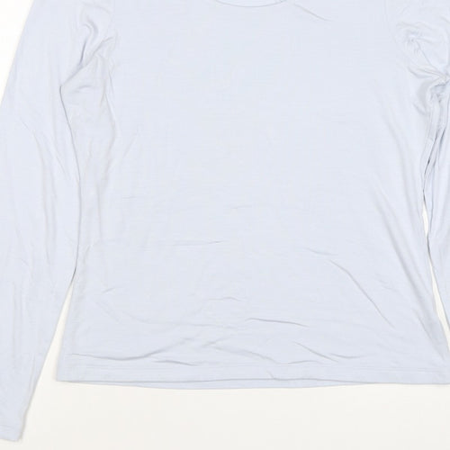 The White Company Women’s Blue Modal Scoop Neck Long Sleeve Top UK 16