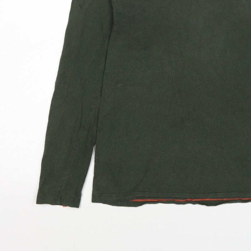Superdry Mens Green L Long Sleeve Crew Neck Logo T-Shirt