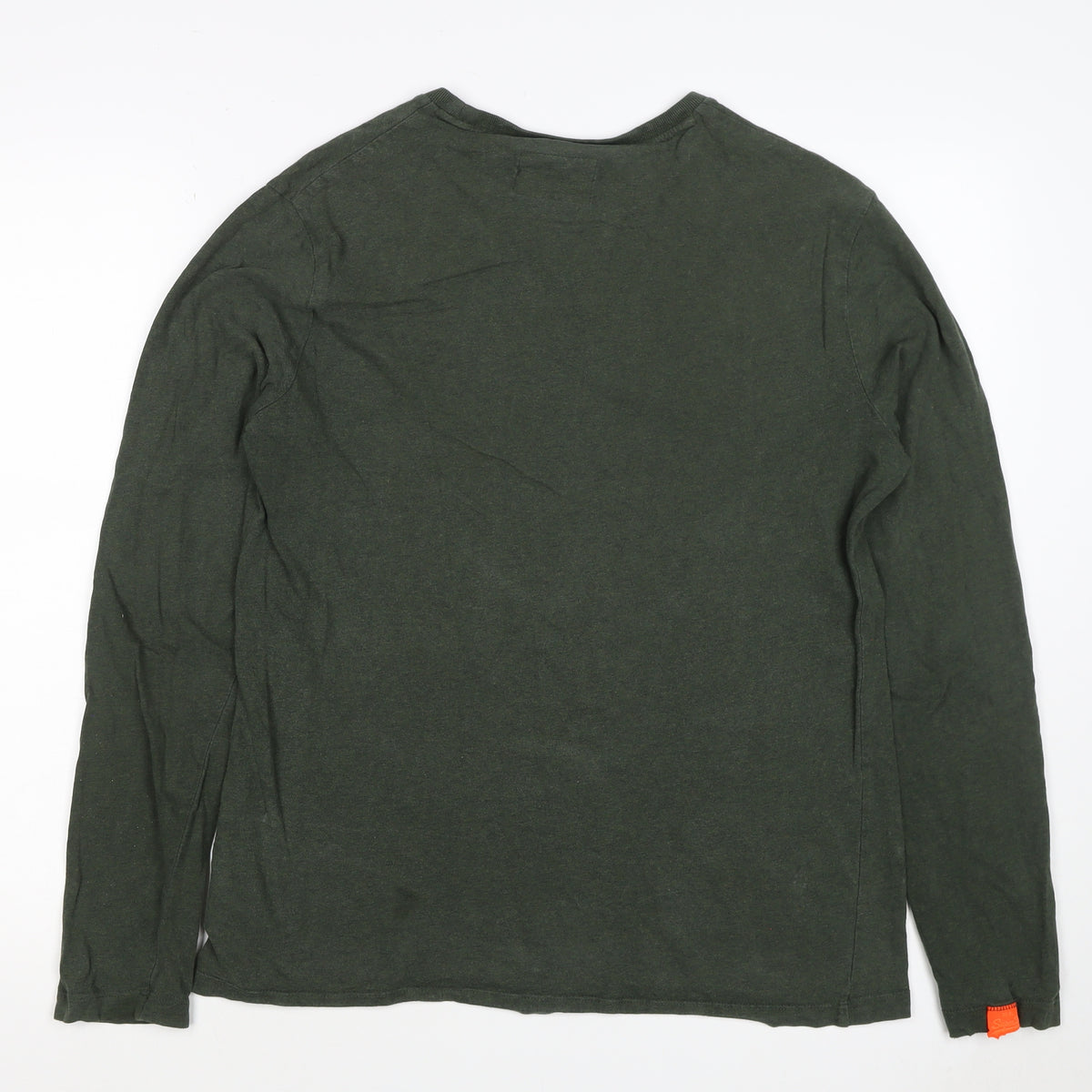 Superdry Mens Green L Long Sleeve Crew Neck Logo T-Shirt