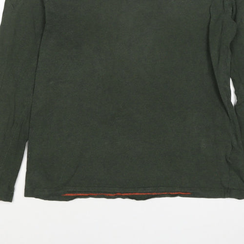 Superdry Mens Green L Long Sleeve Crew Neck Logo T-Shirt