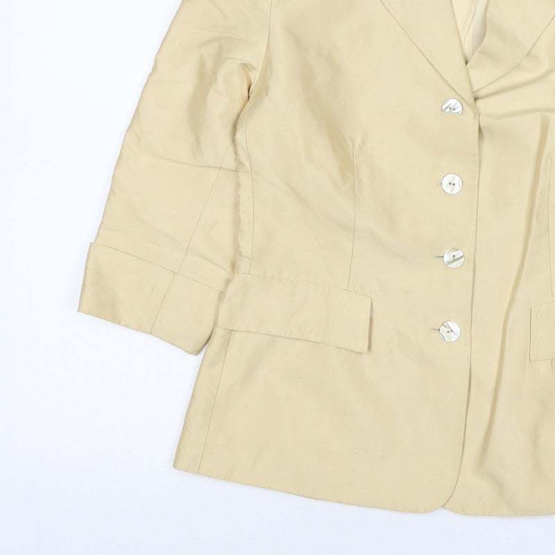 Additional view of Kaliko Women Ivory UK 14 Silk Lined Single-Breasted Blazer