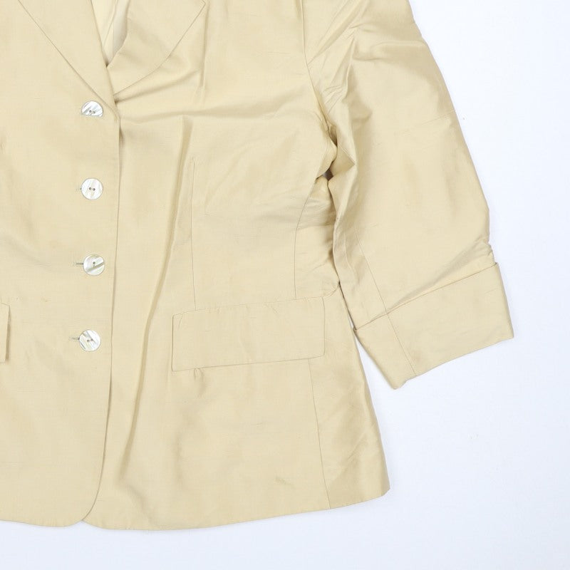 Additional view of Kaliko Women Ivory UK 14 Silk Lined Single-Breasted Blazer