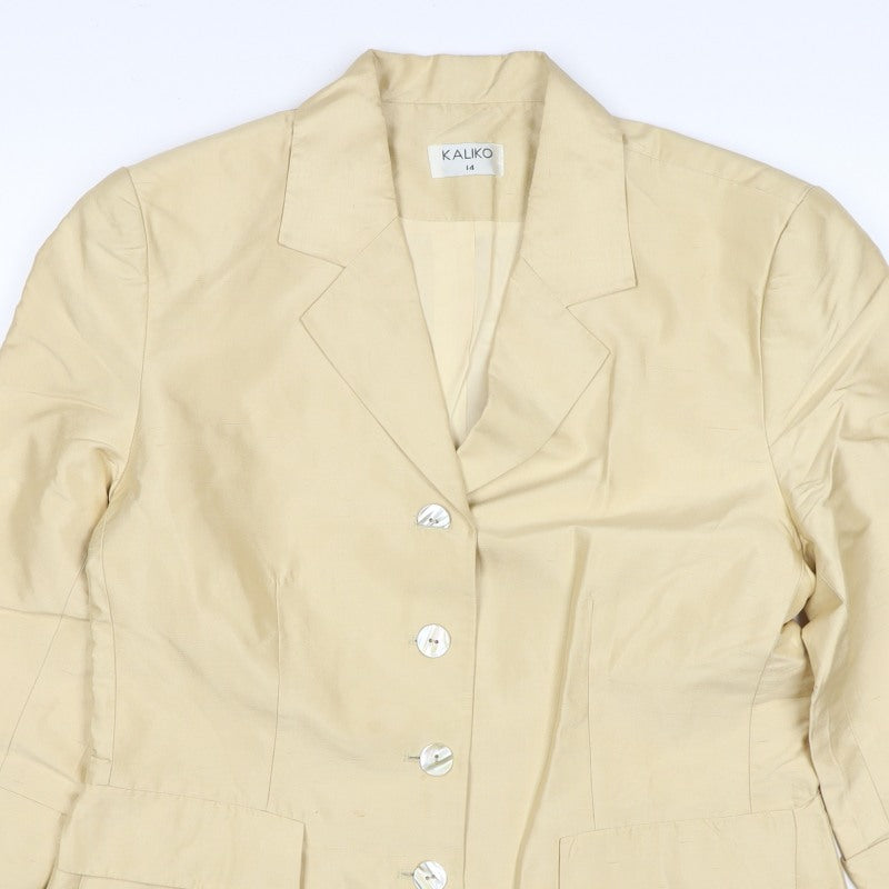 Additional view of Kaliko Women Ivory UK 14 Silk Lined Single-Breasted Blazer
