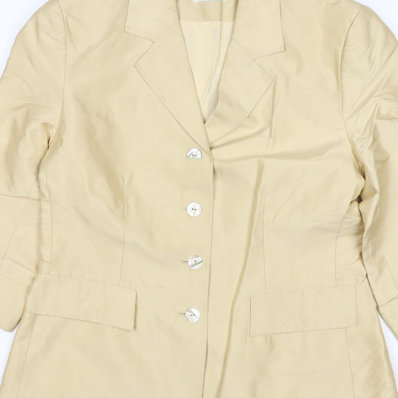 Additional view of Kaliko Women Ivory UK 14 Silk Lined Single-Breasted Blazer