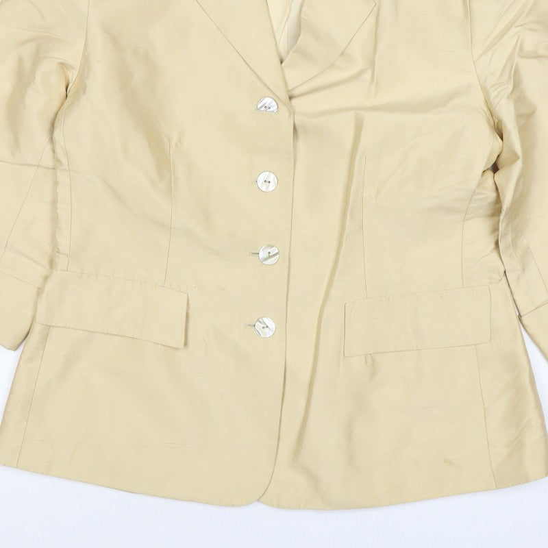 Additional view of Kaliko Women Ivory UK 14 Silk Lined Single-Breasted Blazer