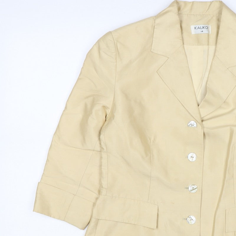 Additional view of Kaliko Women Ivory UK 14 Silk Lined Single-Breasted Blazer