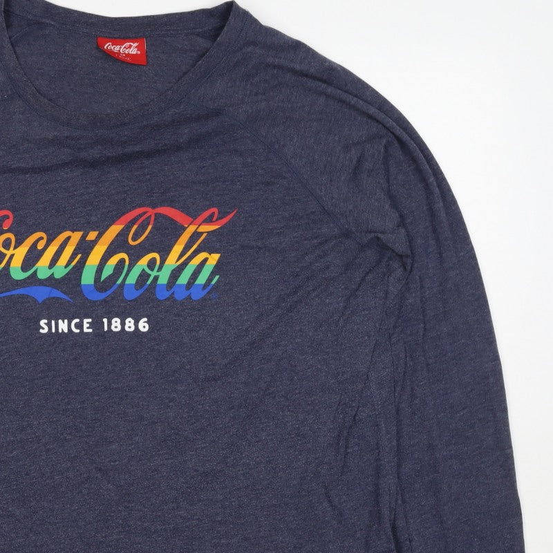 Coca-Cola Women’s Blue UK 20 Rainbow Logo Long Sleeve Jersey T-Shirt