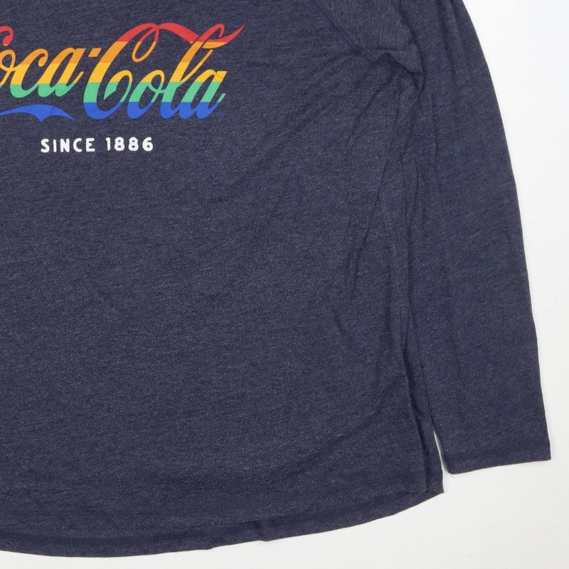 Coca-Cola Women’s Blue UK 20 Rainbow Logo Long Sleeve Jersey T-Shirt