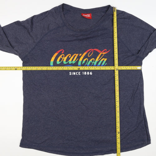 Coca-Cola Women’s Blue UK 20 Rainbow Logo Long Sleeve Jersey T-Shirt