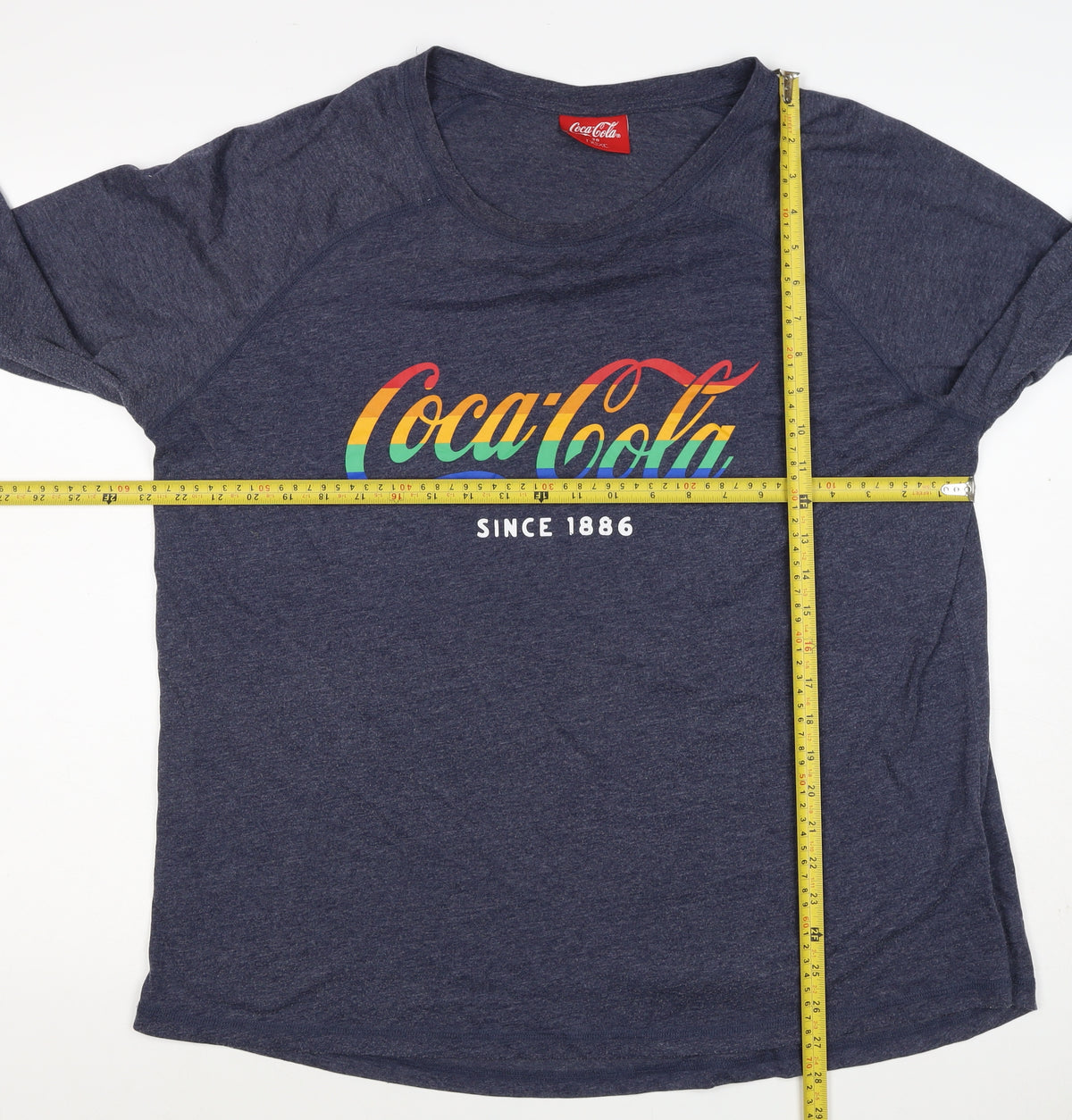 Coca-Cola Women’s Blue UK 20 Rainbow Logo Long Sleeve Jersey T-Shirt