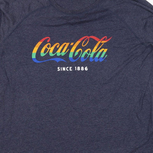 Coca-Cola Women’s Blue UK 20 Rainbow Logo Long Sleeve Jersey T-Shirt
