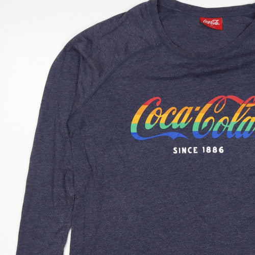 Coca-Cola Women’s Blue UK 20 Rainbow Logo Long Sleeve Jersey T-Shirt