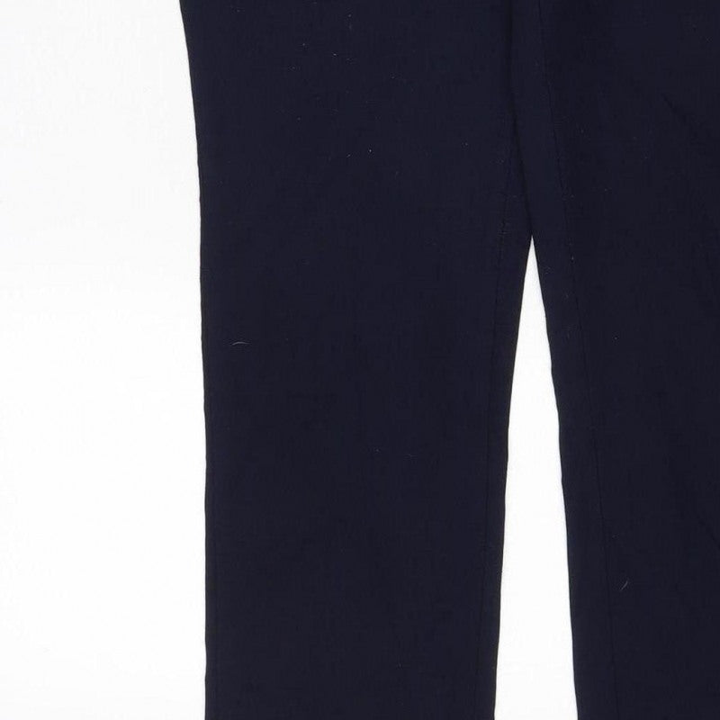 Cotton Traders Women's Blue Size 12 Cargo Straight Trousers Zip Pockets