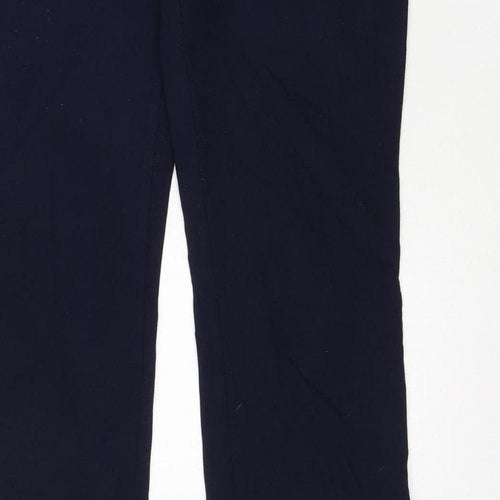Cotton Traders Women's Blue Size 12 Cargo Straight Trousers Zip Pockets