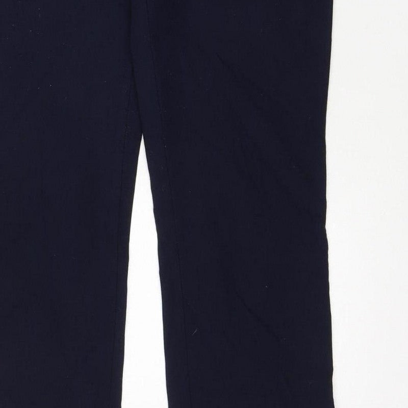 Cotton Traders Women's Blue Size 12 Cargo Straight Trousers Zip Pockets