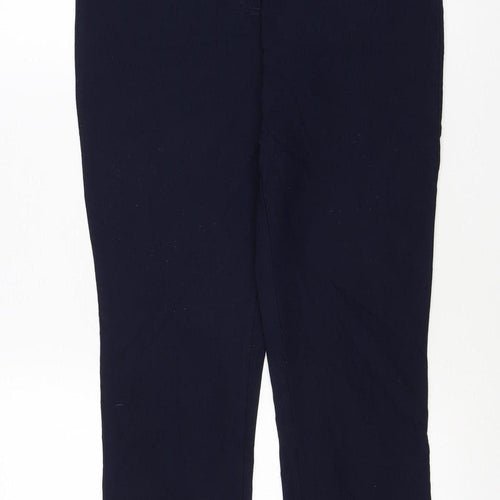 Cotton Traders Women's Blue Size 12 Cargo Straight Trousers Zip Pockets