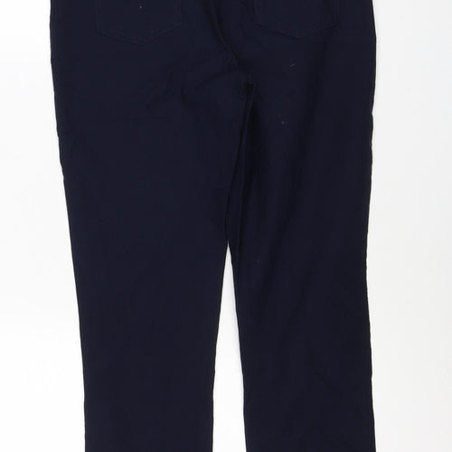 Cotton Traders Women's Blue Size 12 Cargo Straight Trousers Zip Pockets