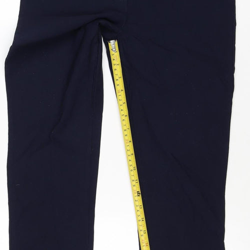 Cotton Traders Women's Blue Size 12 Cargo Straight Trousers Zip Pockets