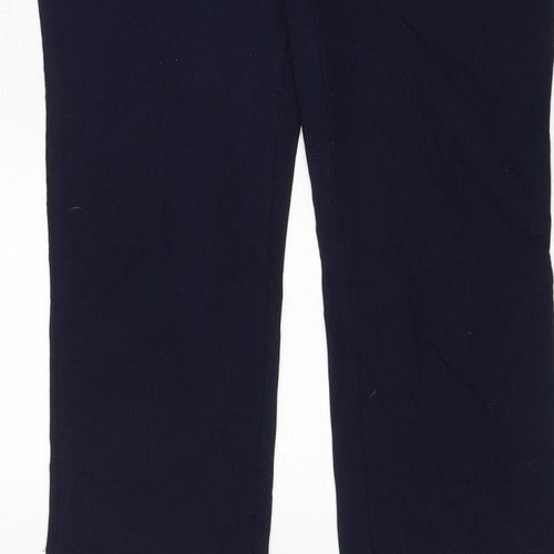 Cotton Traders Women's Blue Size 12 Cargo Straight Trousers Zip Pockets