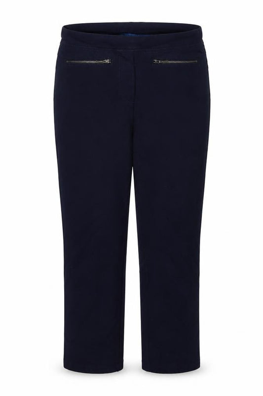 Cotton Traders Women's Blue Size 12 Cargo Straight Trousers Zip Pockets