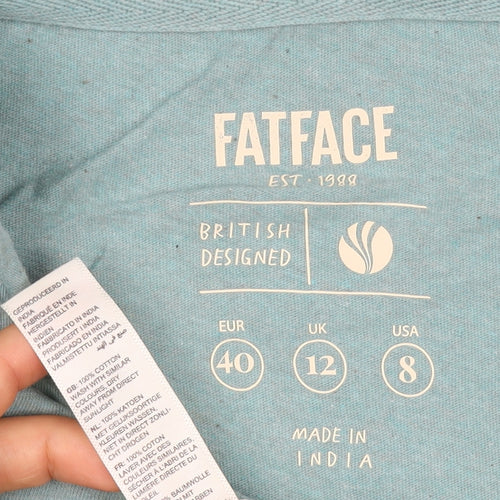 FatFace Women’s Blue UK 12 Basic Cotton Marine Wave T-Shirt