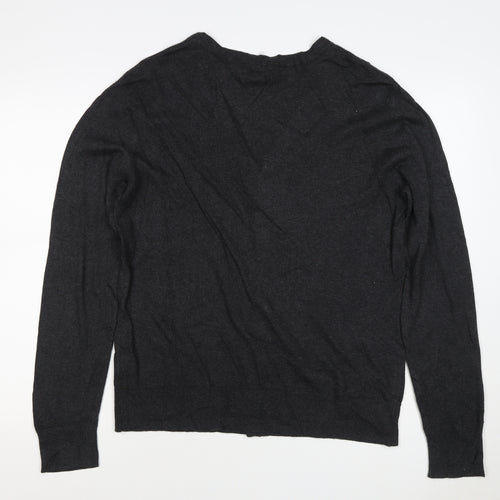 Gap Women’s Black Cotton V-Neck Button Cardigan Size M