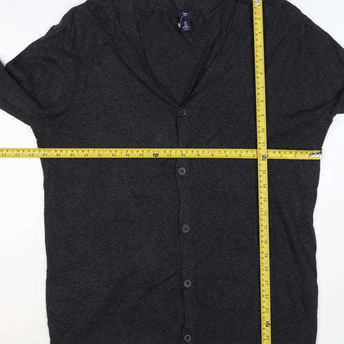 Gap Women’s Black Cotton V-Neck Button Cardigan Size M