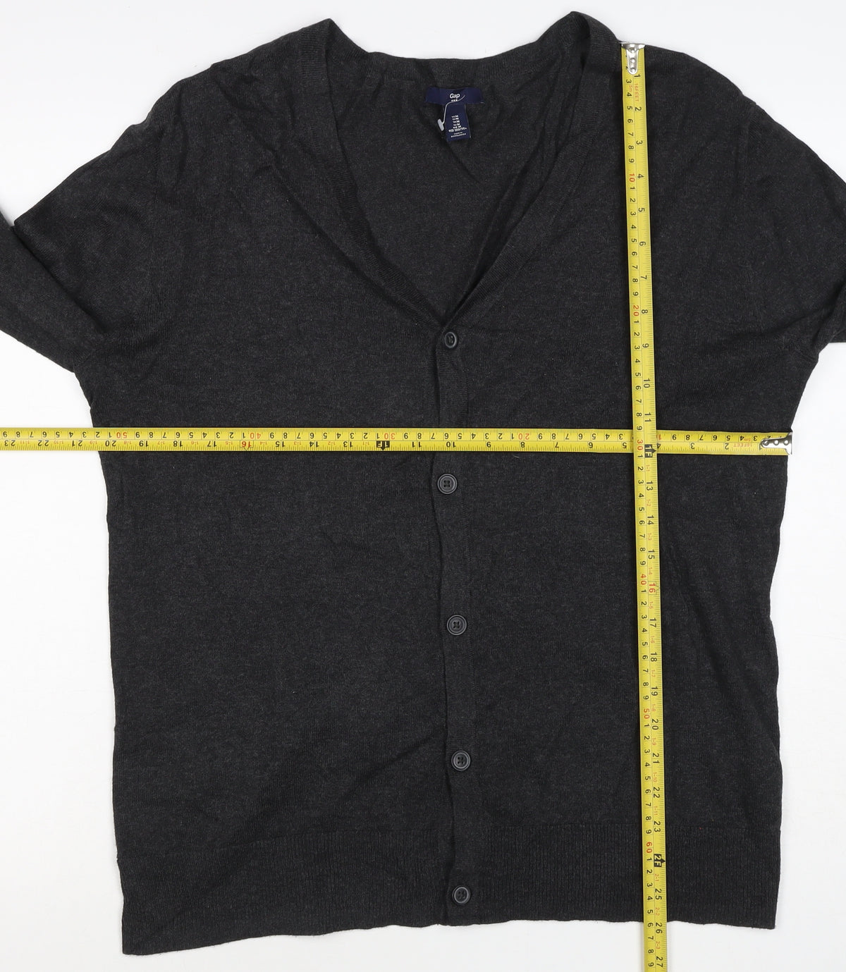Gap Women’s Black Cotton V-Neck Button Cardigan Size M