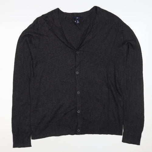 Gap Women’s Black Cotton V-Neck Button Cardigan Size M