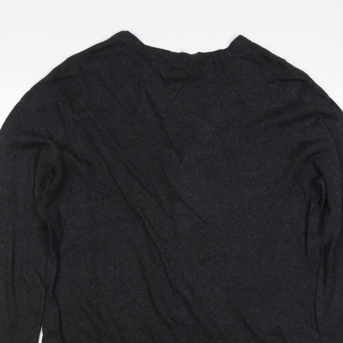 Gap Women’s Black Cotton V-Neck Button Cardigan Size M