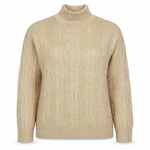 ASOS Design Women's Beige UK 10 Cable Knit Roll Neck Jumper
