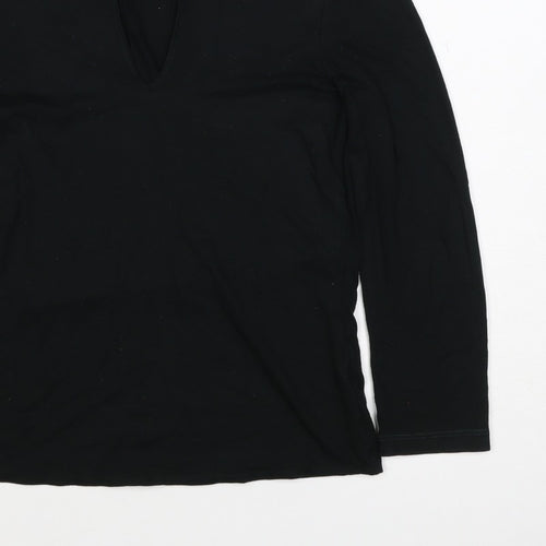 Hobbs Women’s Black XS V-Neck Long Sleeve Jersey Basic Top