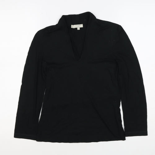 Hobbs Women’s Black XS V-Neck Long Sleeve Jersey Basic Top