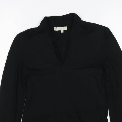 Hobbs Women’s Black XS V-Neck Long Sleeve Jersey Basic Top