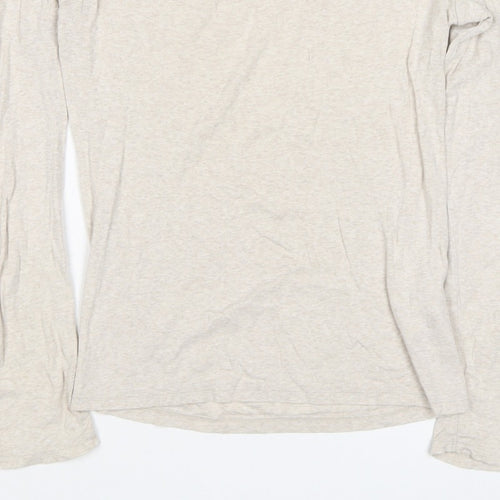 Uniqlo Women Beige XS Basic Scoop Neck Long Sleeve Jersey T-Shirt