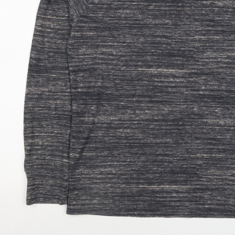 Additional view of Hollister Men’s Grey Marl Logo Crew Neck Pullover Sweatshirt M