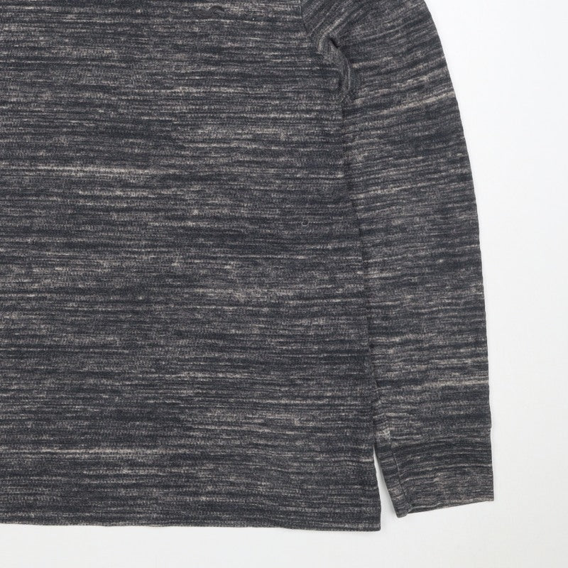 Additional view of Hollister Men’s Grey Marl Logo Crew Neck Pullover Sweatshirt M